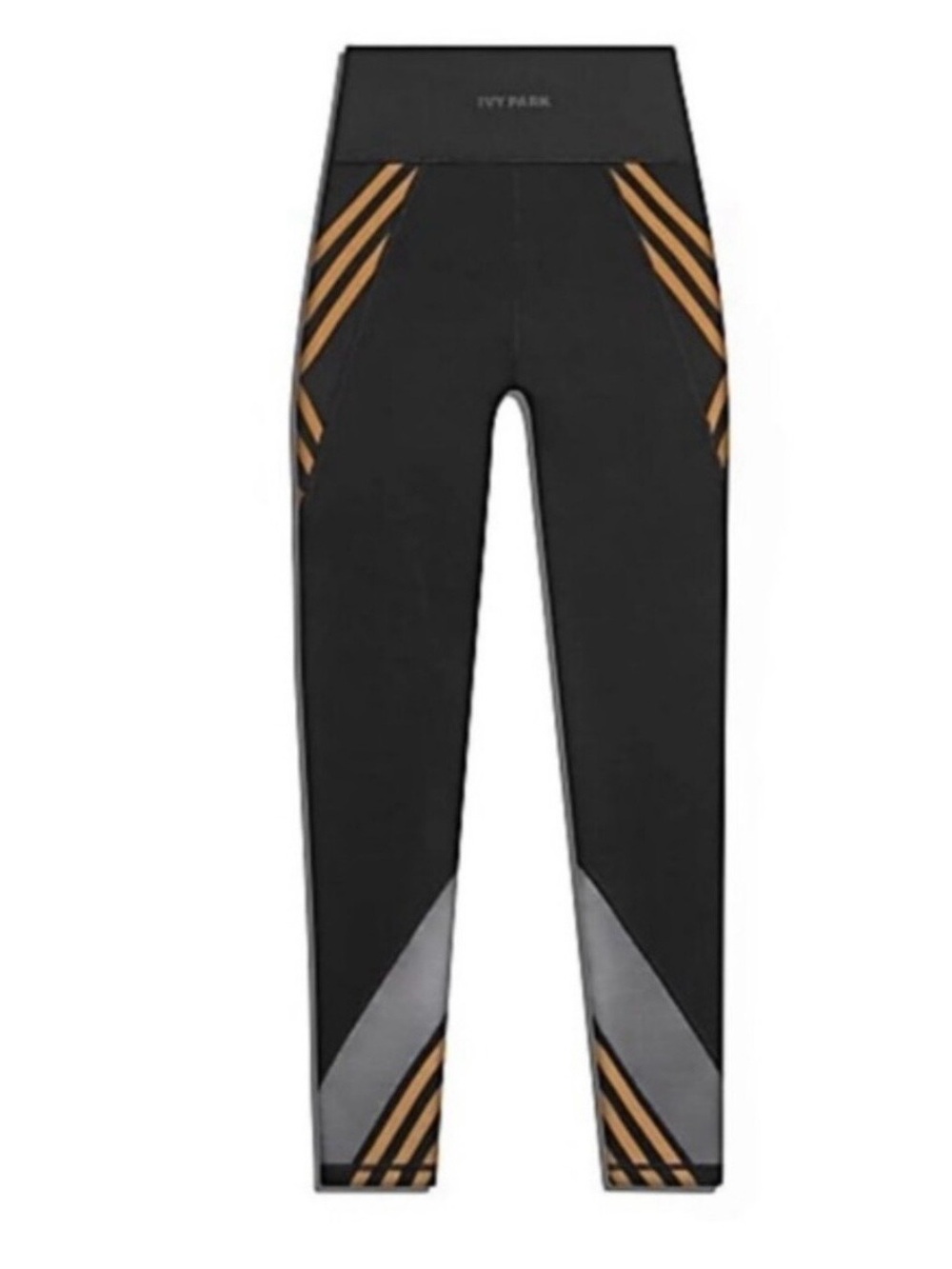 IVY PARK Black Joggers with Tan and Gray Panel Accents